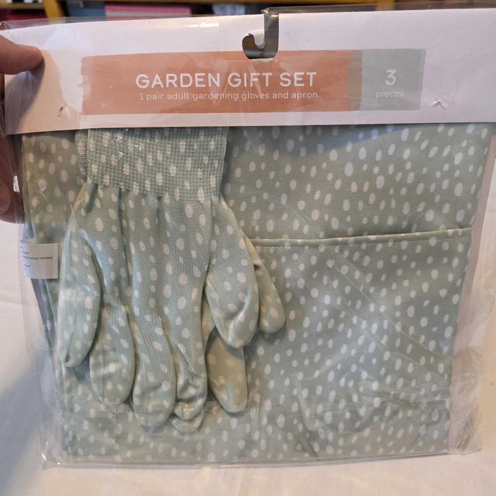 Mint Green Polka Dot 3 Piece Gardening Gift Set NEW - Picture 5 of 6